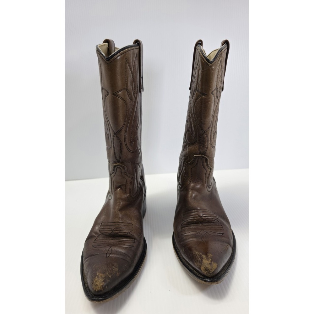 Vintage ACME brown leather Western/cowboy boots, Men's size 8½ D, Made in USA